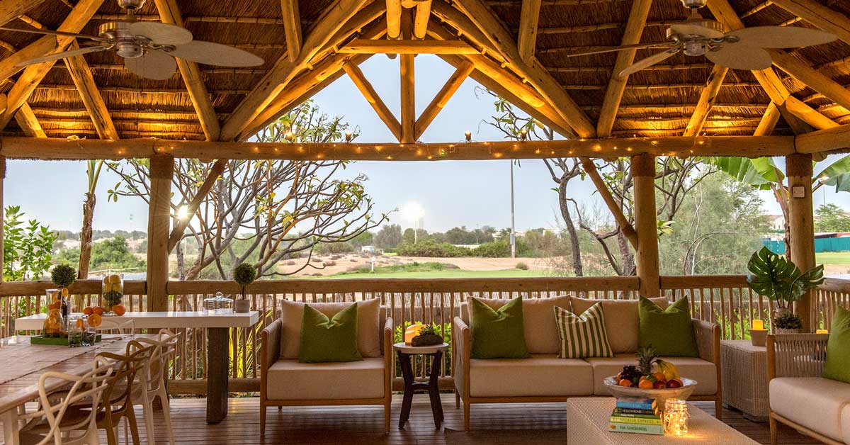 Cape Reed thatched gazebo interior