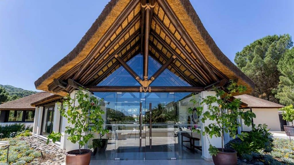 Beautiful thatched roof at Shanti-Som Well-being retreat.