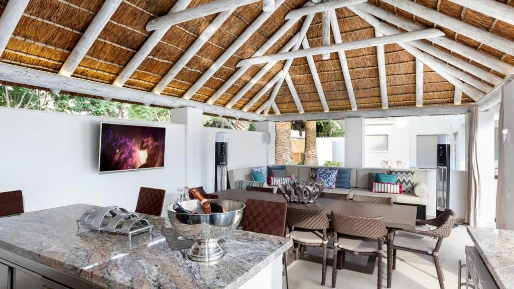 Whitewash Thatched Gazebo